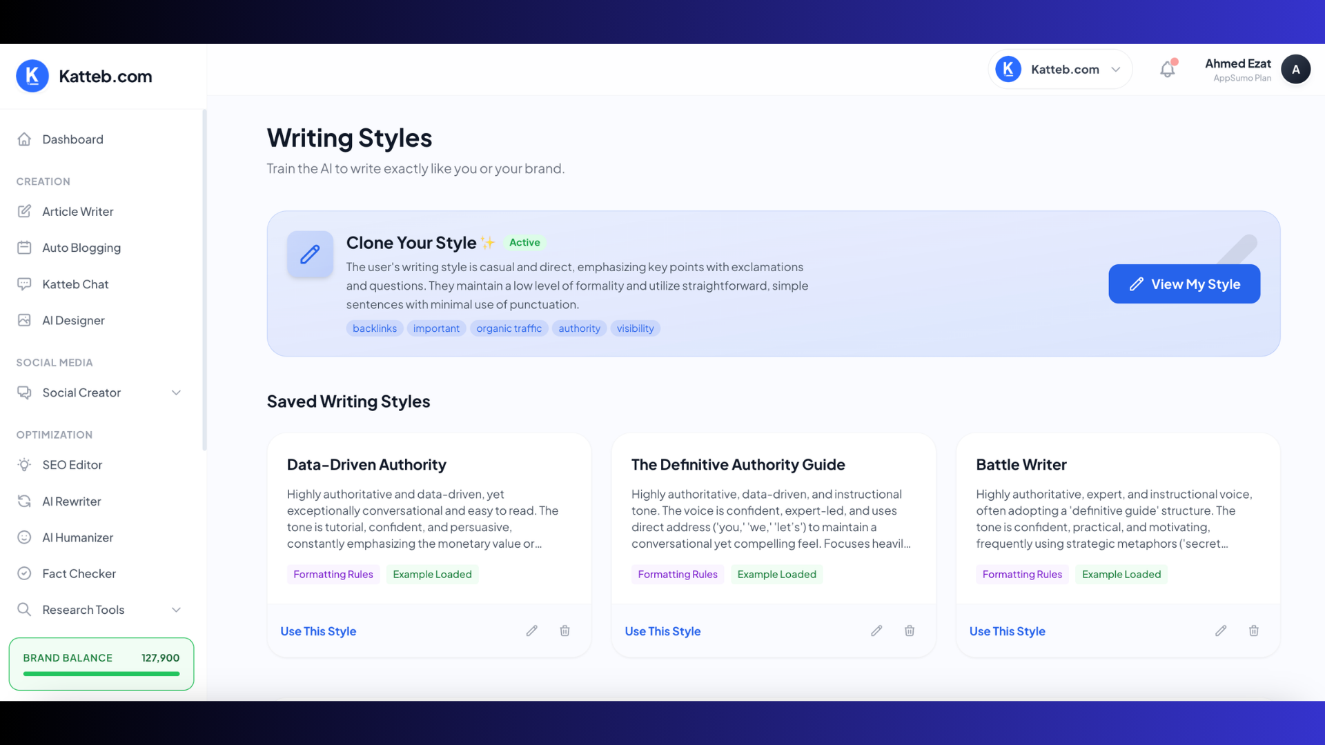 Katteb article writer with citations — official product screenshot
