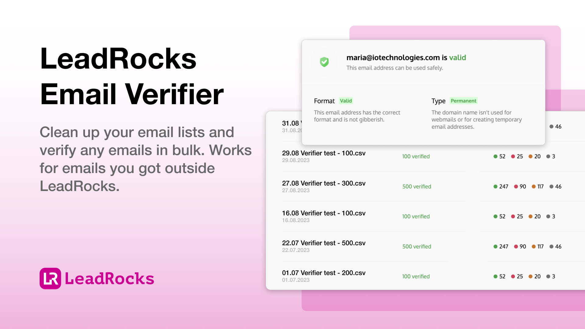 LeadRocks contact search interface — official product screenshot