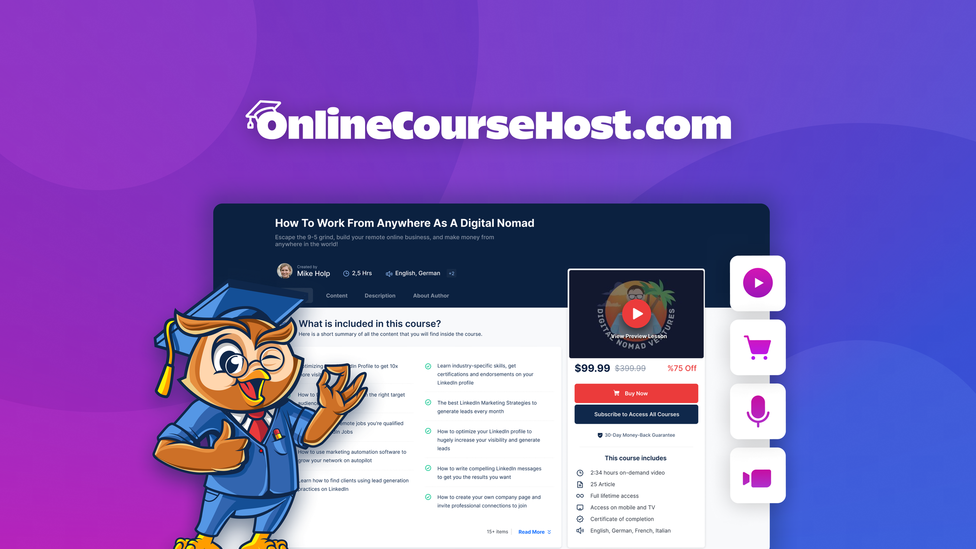 OnlineCourseHost.com course platform