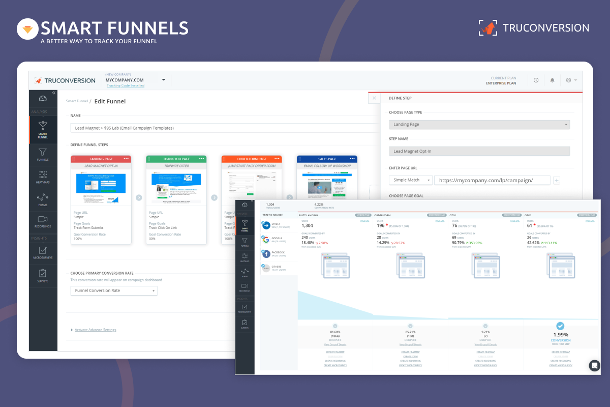 TruConversion heatmap and session recording dashboard — official product screenshot