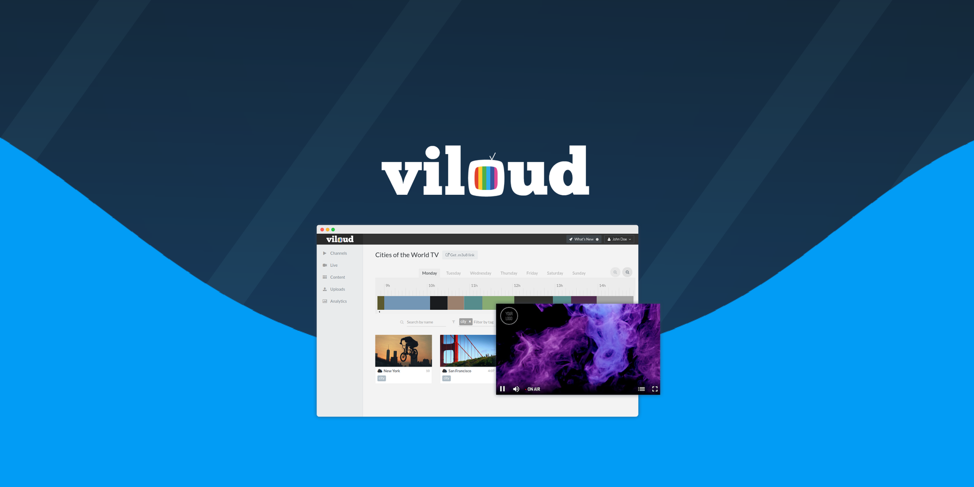Viloud TV channel dashboard — official product screenshot