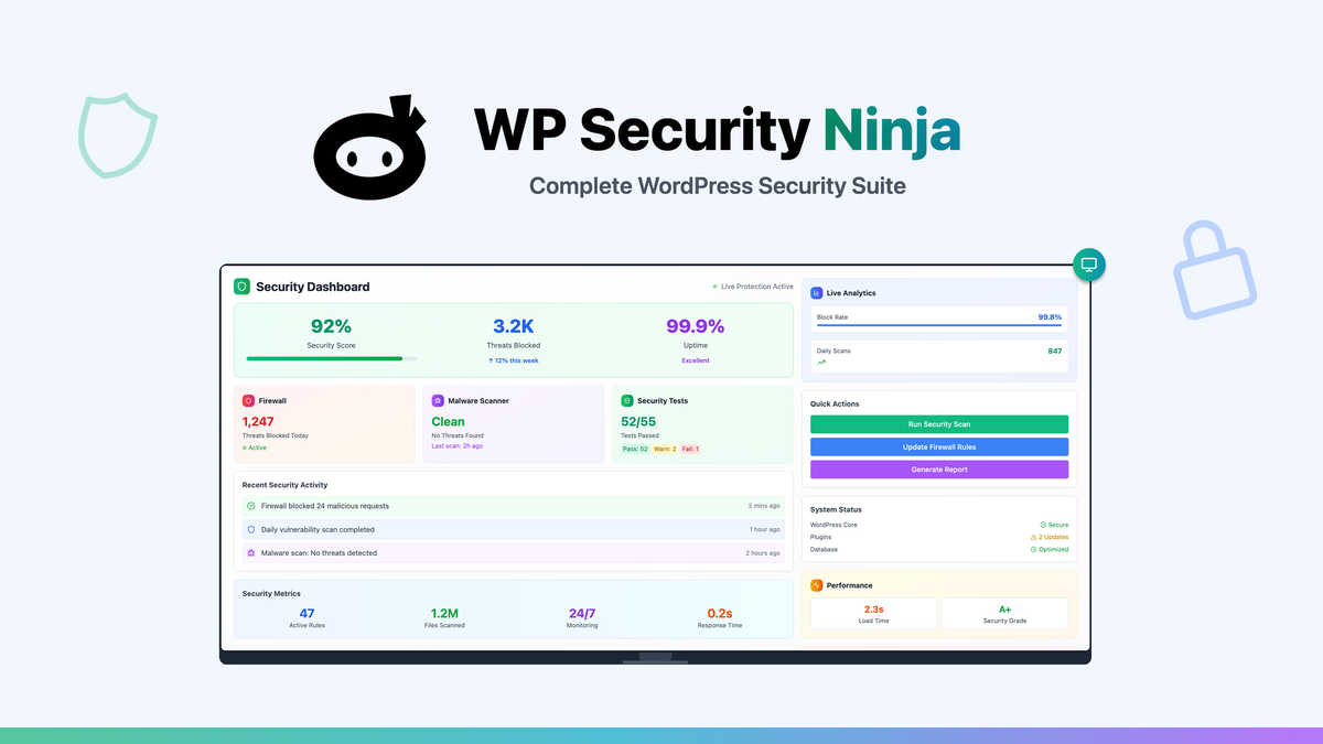 WP Security Ninja WordPress security plugin
