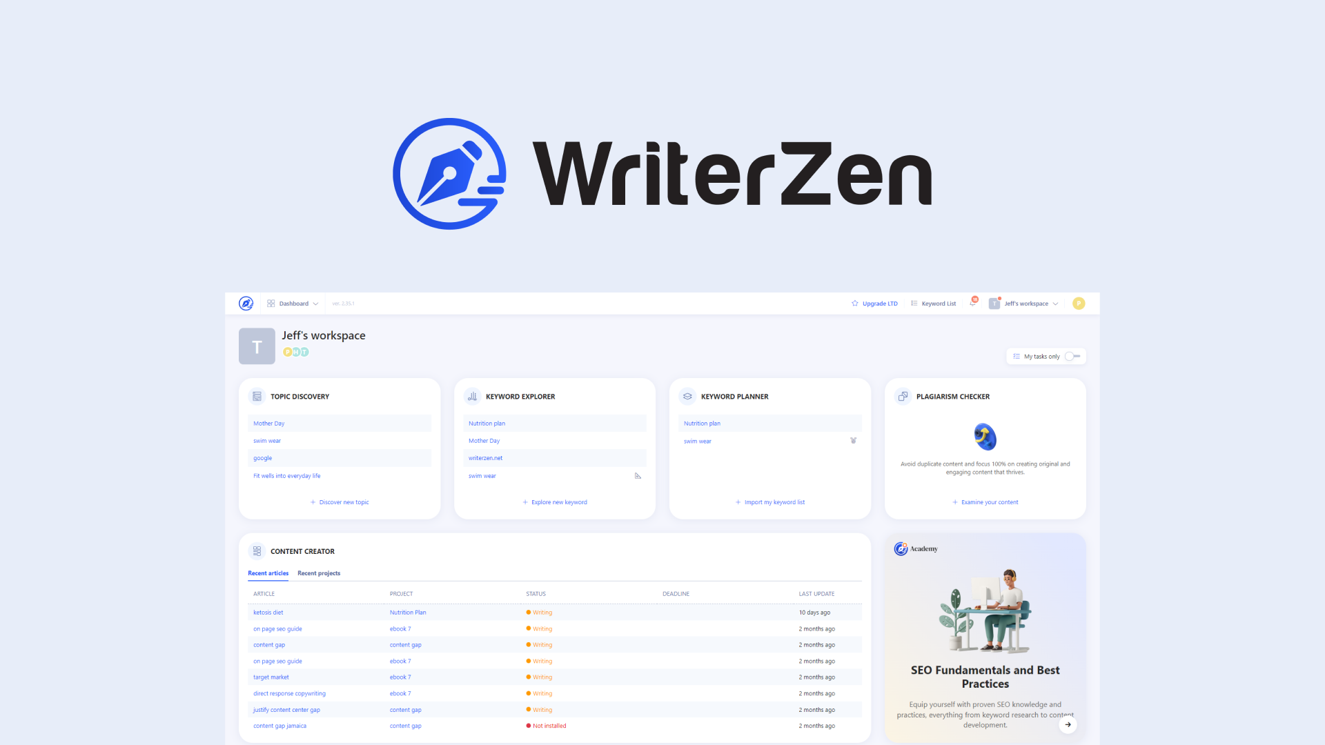 WriterZen SEO toolkit